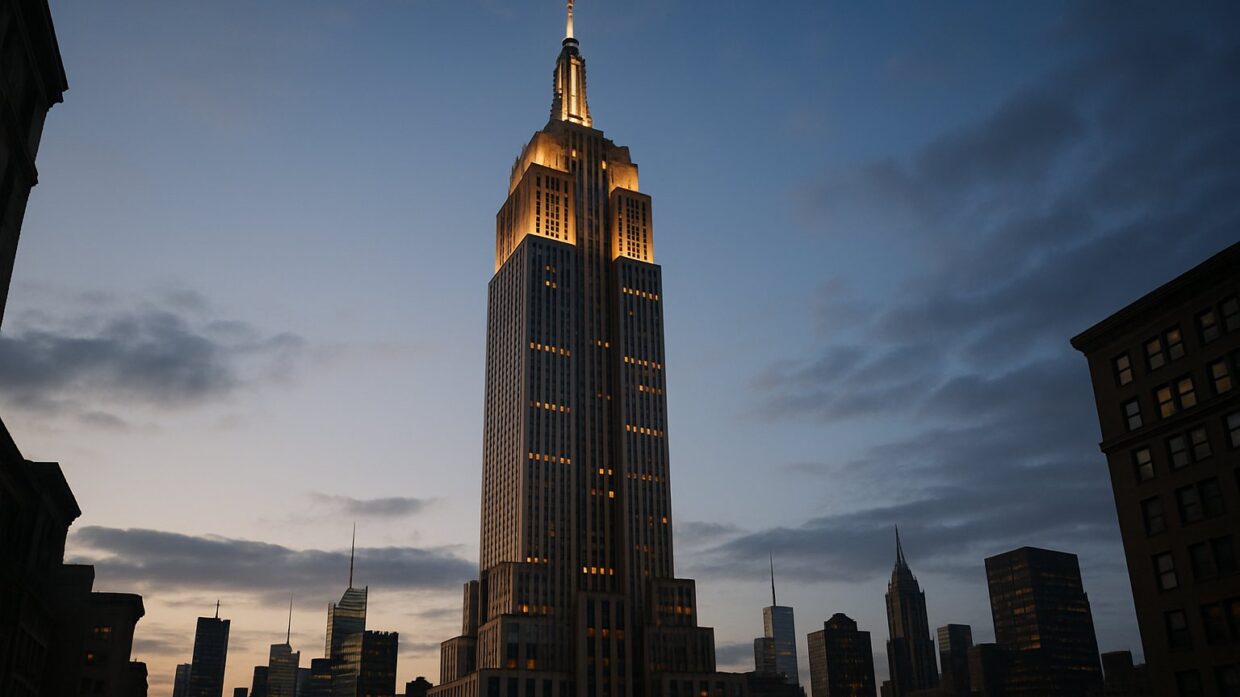 Two arrested after scaling Empire State Building with peace banner and marriage proposal
