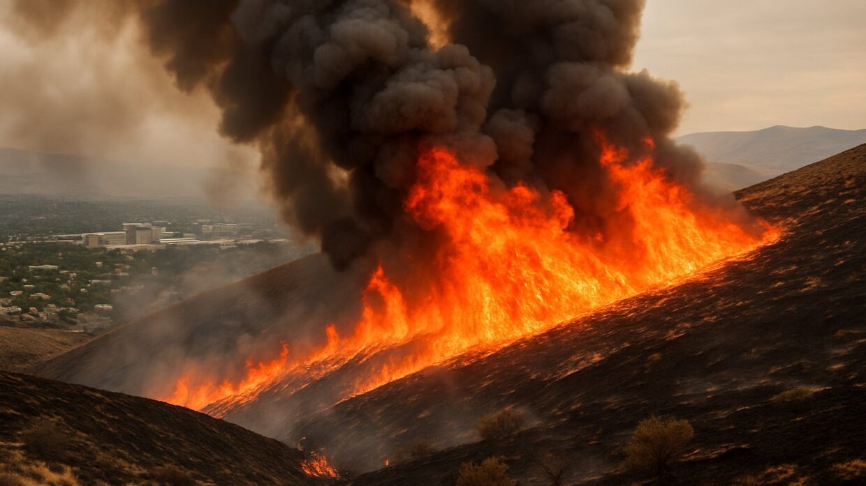 Fast-moving wildfire near Reno, Nevada forces tens of thousands to evacuate as blaze expands to 15,000 acres
